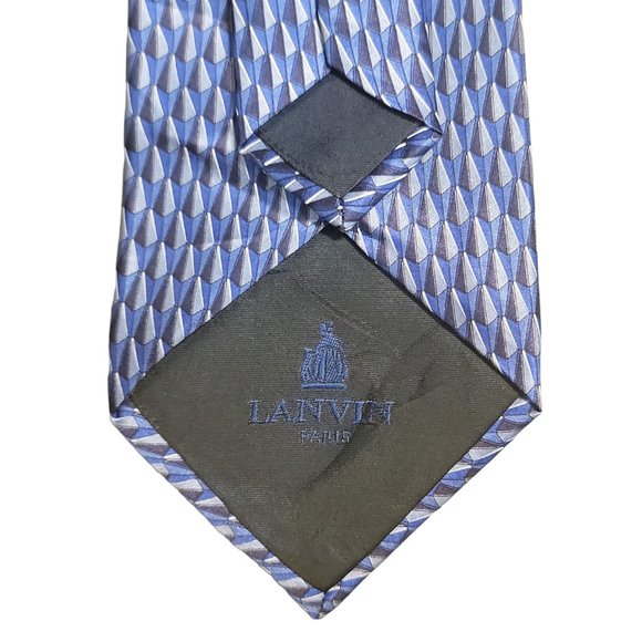 Lanvin Paris Multiple Blues Silk Tie - Picture 2 of 5